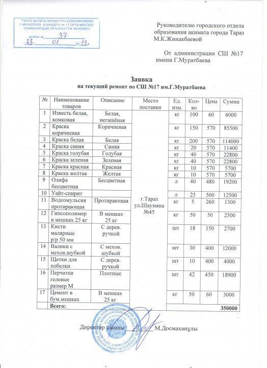 2018-2019ж жөндеу жұмыстары