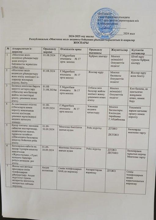"Мектепке жол" акциясы.